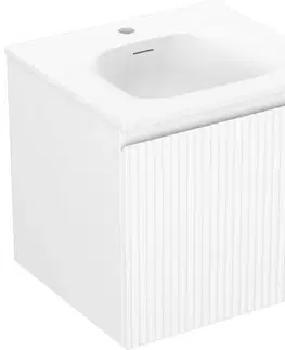 Kúpeľňový nábytok MEXEN/S - Rivel kúpeľňová skrinka 50 cm s umývadlom Vela, 1 šuplík, reliéf, biela mat 91A20-05047-1-BF01-W23M01