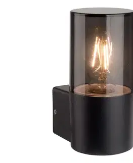 Svietidlá  Vonkajšie nástenné svietidlo 1xE27/40W/230V IP44 čierne/dymové OUTDOOR WALL LIGHT E27 XD ROU