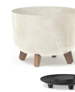 Kvetináče a truhlíky NABBI DGRL300E plastový kvetináč na nožičkách 29 cm krémová