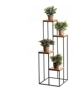 Stojany na kvetiny HowHomely Stojan na kvety 110x40 cm čierna/hnedá 10-1538M