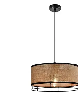 Svietidlá  Závesný luster na lanku ARDI 1xE27/40W/230V hnedá/čierna 31-38388