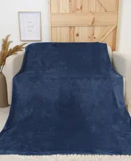 Deky MKLozkoviny.sk Deka mikroplyš Exclusive 150 × 200 cm – Laura námornícka modrá