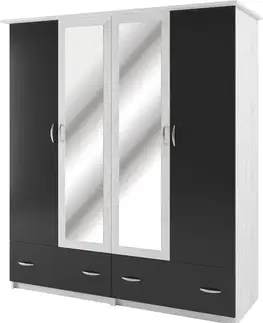 Šatníkové skrine SONATE šatníková skriňa 4D, antracit/light artwood