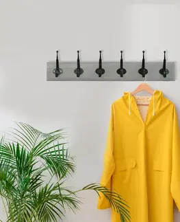Predsieňové steny KONDELA Raman vešiakový panel sivá / čierna
