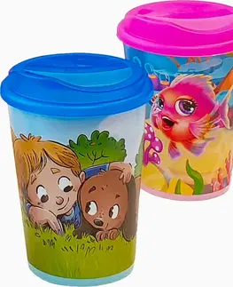 Detské hrnčeky TVAR - Pohár 250ml s náustkom detský motív, umelá hmota, rôzne motívy