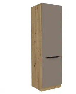 Kuchynské dolné skrinky KONDELA Frisbo 60 DK-210 2F potravinová skriňa čierna / orech