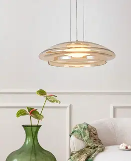 Stropná svetla Lampa wisząca Ombre 34 szklana klosz bursztynowy biały pojedyncza GX53