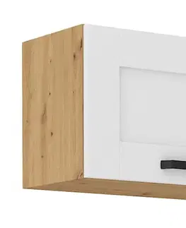 Kuchynské horné skrinky KONDELA Lula 60 GU-36 1F horná kuchynská skrinka biela / dub artisan