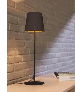 Lampy Eglo 901129 - Stolná lampa FIORANA 1xE14/40W/230V čierna/hnedá 901129