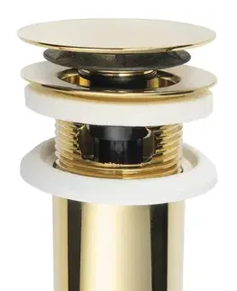 Doplnky do kúpeľne Omp Tea - Umyvadlová výpust 5/4“, click-clack, veľká zátka, max 80, zlato 7533.370.5.3