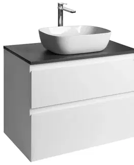 Kúpeľňový nábytok AQUALINE - ALTAIR skrinka s doskou 78,5 cm, biela/antracit bridlica AI280-03