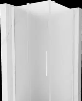 Sprchovacie kúty MEXEN/S - Velár sprchovací kút, posuvné dvere 90 x 90, dekor, biela 871-090-090-31-20