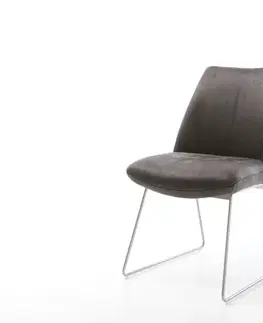 Jedálenské stoličky DELIFE Jedálenská stolička Elso-Flex mikrovlákno antracitová vintage tenká podstava nerezová oceľ vrecková pružina