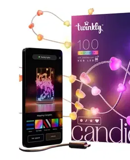 Vianočné dekorácie Twinkly TWKH100RGB-T - LED RGB Stmievateľná svetelná reťaz 100xLED 8 m USB Wi-Fi TWKH100RGB-T