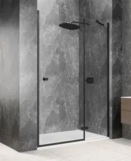Sprchovacie kúty POLYSAN - GLOBE BLACK sprchové dvere do niky 900, číre sklo, pravé GB1090RB