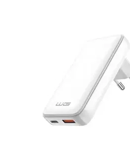 Predlžovacie káble Winner Group - Nabíjací adaptér GaN 1× USB-A + 1× USB-C 30 W biely WINSIGA30CAZA