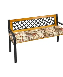 Záhradný nábytok Bellatex Sedák na lavicu prešívaný Káva, 40 x 150 cm