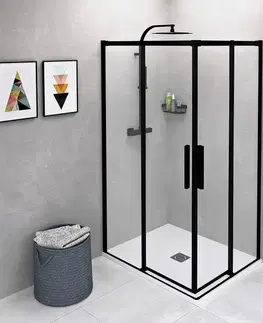 Sprchové dvere POLYSAN - ALTIS BLACK obdĺžniková sprchová zástena 1000x900 L/P varianta, rohový vstup AL1512BAL1592B