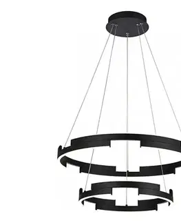 Svietidlá Redo 01-3179 - LED Stmievateľný luster na lanku CASTLE LED/60W/230V čierna 01-3179