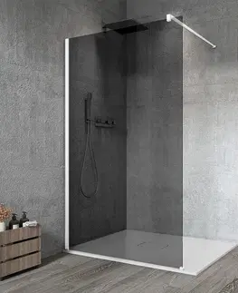 Sprchové dvere GELCO - VARIO WHITE jednodielna sprchová zástena na inštaláciu k stene, dymové sklo, 700  GX1370GX1015