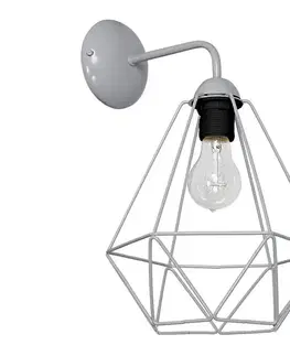 Svietidlá  Nástenné svietidlo BASKET 1xE27/60W/230V šedá 7207