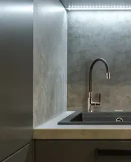 Kuchynské drezy INVENA INVENA - Granitový drez TESALIA, čierny s automatickým sifónom, chróm AZ-01-041-B
