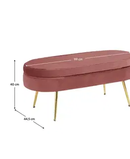 Taburety KONDELA Noblin Typ 2 taburetka ružová (Velvet) / zlatá