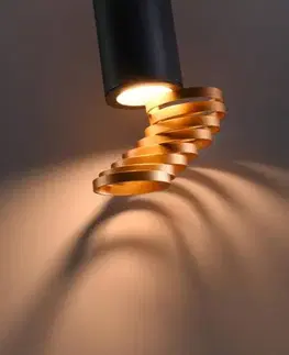 Stropná svetla Stropná lampa zlatá+čierna 6x20cm trubica