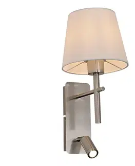 Svietidlá Zuma Line W4106-2SN+WH-LED Nástenné svietidlo LUNA 1xE27/40W/230V + LED/2,5W chróm/biela W4106-2SN+WH