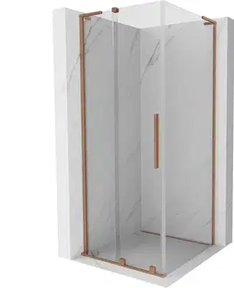 Sprchovacie kúty MEXEN/S - Velar L sprchovací kút, posuvné dvere 110 x 110, transparent, meď kartáčovaná 871-110-110-03-65