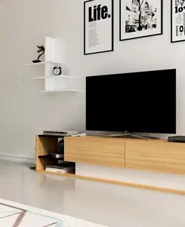 Obývacie steny TV skrinka / Obývacia stena Liza - Teak, White