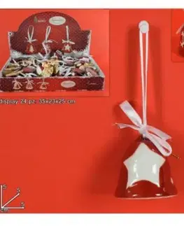 Vianočné dekorácie MAKRO - Zvonček závesný 5cm rôzne motívy