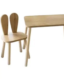 Ostatné detské dekorácie Detská súprava stolíka a stoličky Bunny One Chair Set - Brown