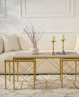 Konferenčné stolíky Konferenčný stolík Defne Gold Travertine