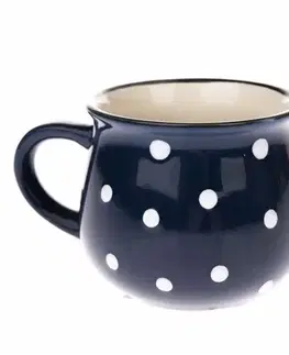 Hrnčeky a šálky Keramický hrnček Dots 230 ml, modrá, 230 ml