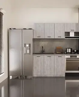 Modulový kuchynský nábytok Kuchynská linka 180 betón/biela