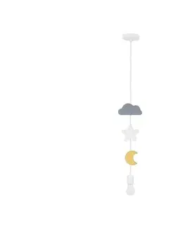 Svietidlá  Detský luster TRIO na lanku 1xE27/20W/230V šedá/biela/žltá 31-12081