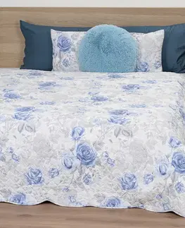 Prikrývky 4Home Prehoz na posteľ Roses in blue, 220 x 240 cm + 2x 40 x 40 cm