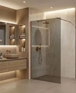 Sprchové dvere REA/S - Sprchová zástena Flexi Grey / Brush Copper 140 KPL-K99380