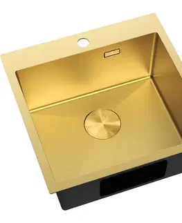 Kuchynské drezy MEXEN MEXEN - Solix oceľový drez 1-bowl 500 x 500 mm, zlatá HC 6407501000-55HC