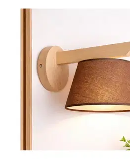 Svietidlá  Nástenné svietidlo ANTONIO 1xE14/40W/230V K-1.128/naturalny/brąz