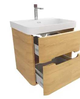 Kúpeľňový nábytok Kúpeľňová skrinka s umývadlom SAT Fusion 57,5x53x45 cm dub medový mat SATFUSION260DMMWBA SATFUSION260DMMWBA