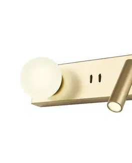 Svietidlá Redo 01-4661 - LED nástenné svietidlo NORMA LED/5W/230V + LED/3W CRI 90 USB zlaté 01-4661