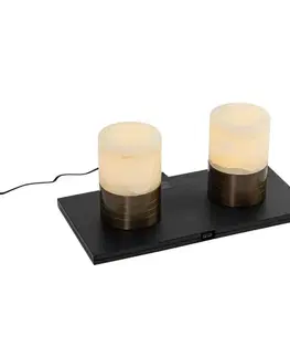 Lampy Sada 2 stolných lamp tmavobronzová RGBW nabíjateľná - Alessia