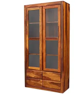Knižnice Vitrína Tina 100x200x45 z indického masívu palisander