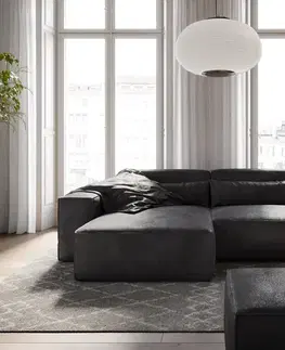 Rohové sedacie súpravy DELIFE Rohová pohovka Sirpio 230x155 cm imitácia kože vintage antracitová variabilné ležadlo s taburetom
