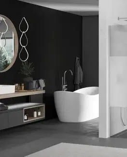 Sprchové dvere MEXEN/S - KIOTO Sprchová zástena WALK-IN 120x200 cm 8 mm, chróm, Transparent / matné sklo 800-120-101-01-35