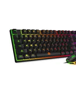Klávesnice a myši CONNECT IT CKM-3200-CS - LED RGB drôtová herná klávesnica a myš čierna CKM-3200-CS