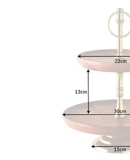 Bytové doplnky a dekorácie Etažér 2 poschodia PURIGA Dekorhome
