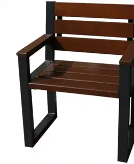 Záhradné drevené kreslá Drevená stolička moderná s opierkami lakťov orech